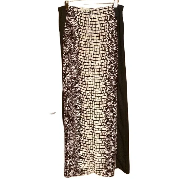 Animal snake Print mini skirt with Maxi Skirt overlay with front slit sz 4